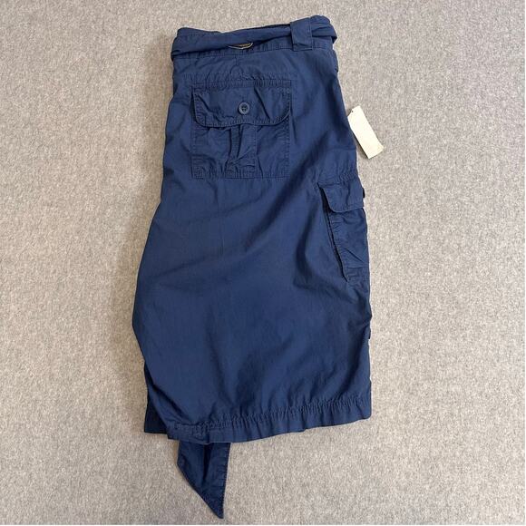 Gap Surplus Cargo Short Dusty Blue WMNS 18 Belted Roll Up Highrise Active Hiking - Picture 2 of 6